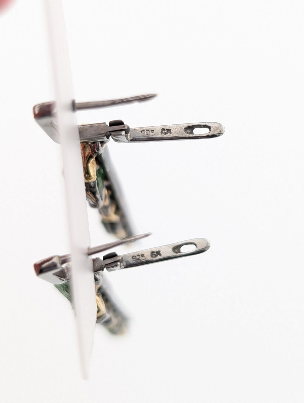 Tsavorite Garnet 18K 925 Black Rhodium Earrings -German Kabirski- Luxury Jewelry - Picture 11 of 12